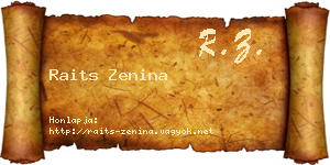 Raits Zenina névjegykártya